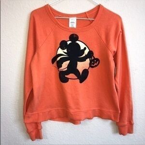 Disney Sweatshirt Orange Halloween Mickey Mouse